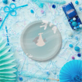 Assiettes En Carton Chaussure bébé de requin doux (Fête)