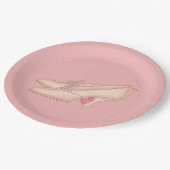 Assiettes En Carton Chaussure princesse rose (Angle)