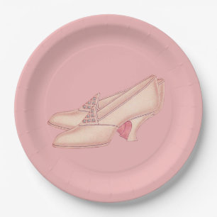 Assiettes En Carton Chaussure princesse rose