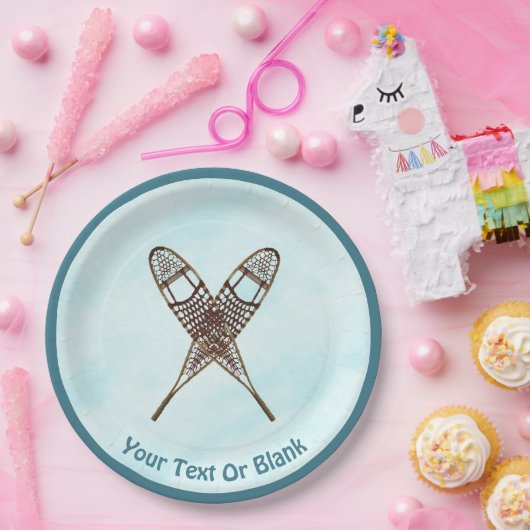 Assiettes En Carton Chaussures À Neige Sur Neige (Fête)