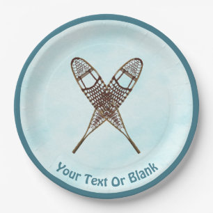 Assiettes En Carton Chaussures À Neige Sur Neige