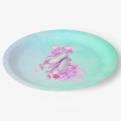 Assiettes En Carton Chaussures de ballet en aquarelle rose avec des pi (Angle)