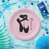 Assiettes En Carton Chaussures de Ballet Noir En Pointe (Fête)