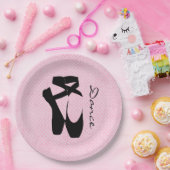 Assiettes En Carton Chaussures de Ballet Noir En Pointe (Fête)