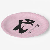 Assiettes En Carton Chaussures de Ballet Noir En Pointe (Angle)