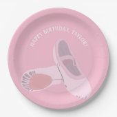 Assiettes En Carton Chaussures de Ballet Rose sur Parti Personnalisé R (Devant)