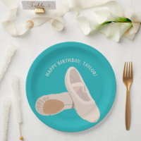 Chaussures de Ballet Tan sur Turquoise Fête Person