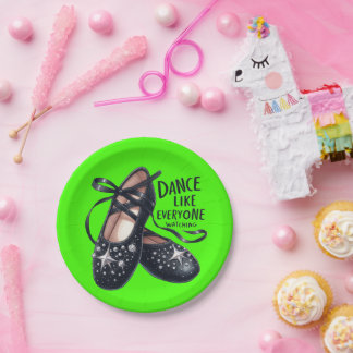 Assiettes En Carton Chaussures de ballet vert vif