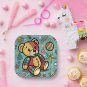 Assiettes En Carton Chaussures de Noël Ours en peluche (Fête)