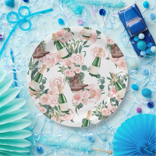Assiettes En Carton Chaussures et pétillant Fête de mariage floral Cha (Fête)