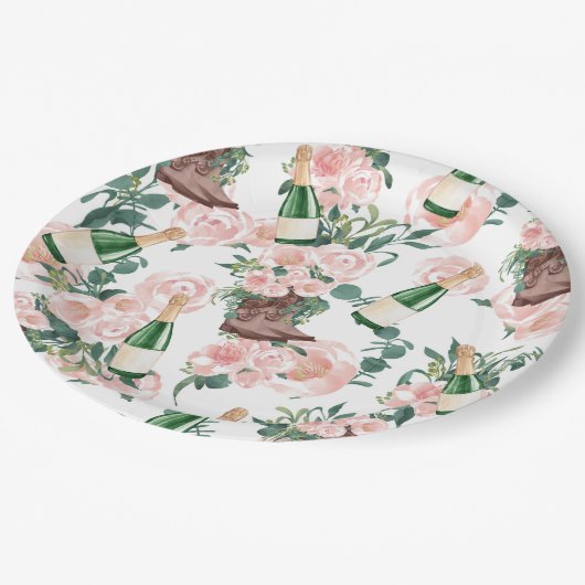 Assiettes En Carton Chaussures et pétillant Fête de mariage floral Cha (Angle)