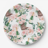 Assiettes En Carton Chaussures et pétillant Fête de mariage floral Cha (Devant)