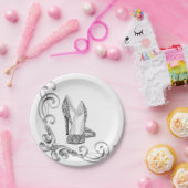 Assiettes En Carton Chaussures haute parties scintillant (Fête)