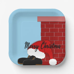 Assiettes En Carton Chaussures Red Chimney père Noël