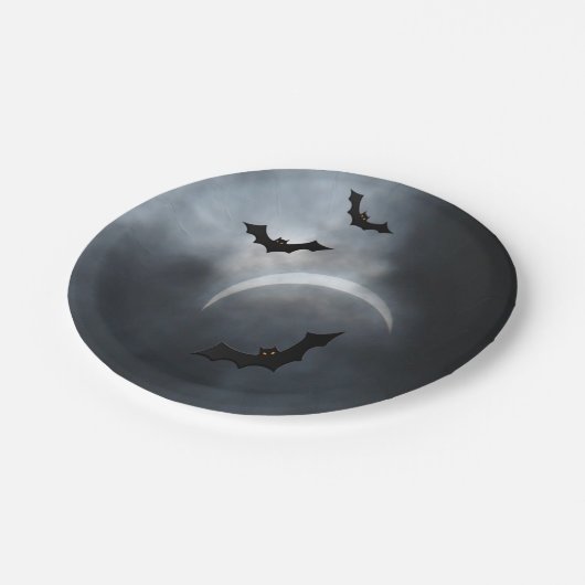 Assiettes En Carton Chauve-Chauve-Halloween éffrayante À Eclipse (Angle)