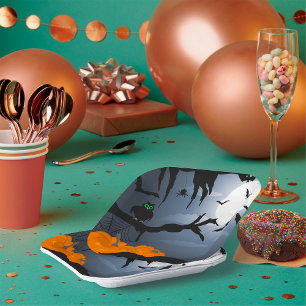 Assiettes En Carton Chauve-Chouette D'Halloween