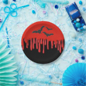 Assiettes En Carton Chauve-souris gothique et sang rouge à goutte Hall (Fête)