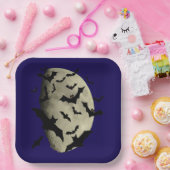 Assiettes En Carton Chauves-souris d'Halloween et Lune d'Hauning (Fête)