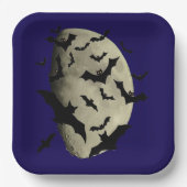 Assiettes En Carton Chauves-souris d'Halloween et Lune d'Hauning (Recto)