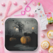 Assiettes En Carton Chauves-souris et citrouilles (Fête)