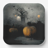 Assiettes En Carton Chauves-souris et citrouilles (Recto)