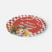 Assiettes En Carton Checkered Alice in ONEDERLAND 1st Birthday Party (Angle)