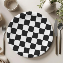 Checkered Black and White Pattern Birthday Party