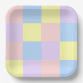 Assiettes En Carton Checkers Pastel Spring (Recto)