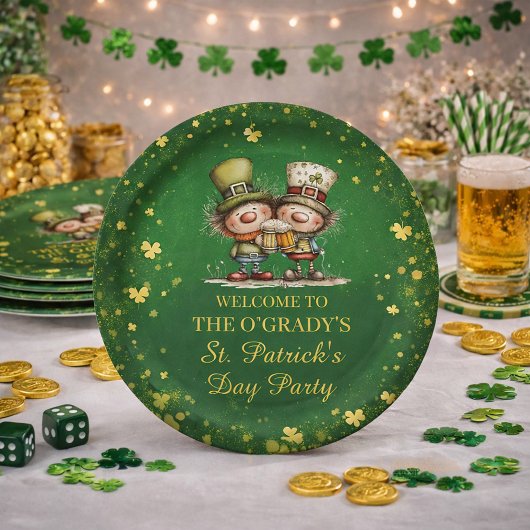 Assiettes En Carton Cheerful St. Patrick’s Day Party Illustration