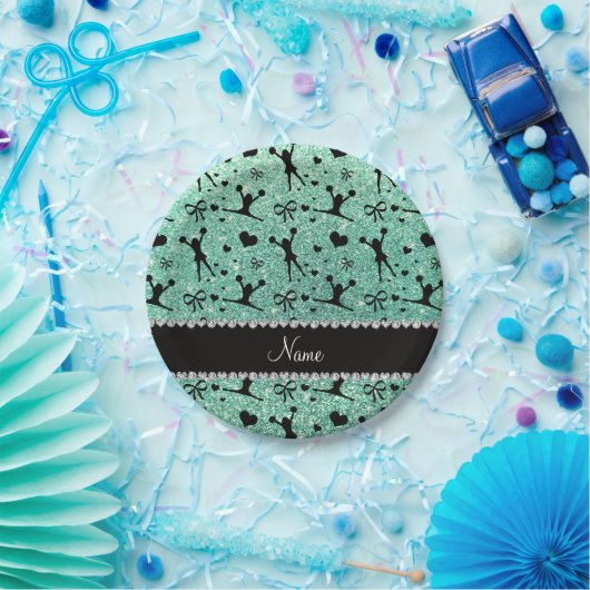 Assiettes En Carton Cheerleading nommé fait sur commande de parties (Fête)