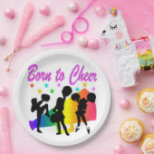 ASSIETTES EN CARTON CHEERLEADING RAINBOW MEGAPHONE DESIGN (Fête)