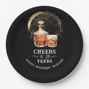 Assiettes En Carton Cheers à 30 ans Whiskey