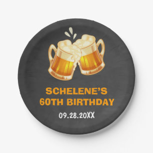 Assiettes En Carton Cheers and Beers Surprise 60e Anniversaire tableau