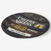 Assiettes En Carton Cheers and Beers to 48 Years Rustic Birthday (Angle)