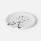 Assiettes En Carton Cheers Elegant Bubbly Fête des mariées Champange (Angle)