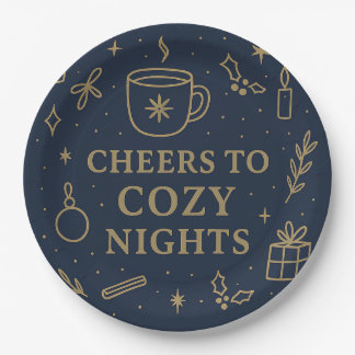 Assiettes En Carton Cheers to Cozy Nights Paper Plate