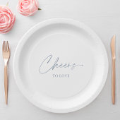 Assiettes En Carton Cheers to Love – Dusty Blue Wedding