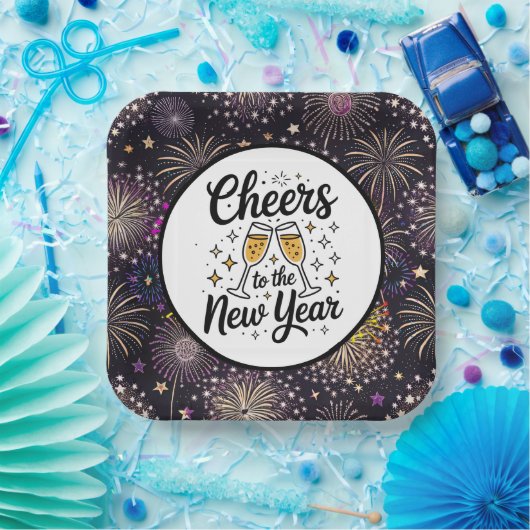 Assiettes En Carton Cheers To The New Year (Fête)
