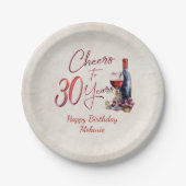 Assiettes En Carton Cheers Wine 30e anniversaire (Devant)