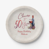 Assiettes En Carton Cheers Wine 50e anniversaire (Devant)