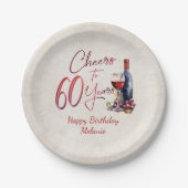 Assiettes En Carton Cheers Wine 60e anniversaire (Devant)