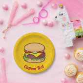 Assiettes En Carton Cheeseburger (Fête)