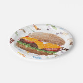 Assiettes En Carton Cheeseburger BBQ Grill Restauration rapide (Angle)