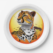 Assiettes En Carton Cheetah African Feline Wild Animal (Devant)
