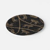 Assiettes En Carton Cheetah léopard doré (Angle)