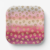 Assiettes En Carton Cheetah Leopard rose et or (Recto)
