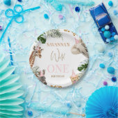 Assiettes En Carton Cheetah Pink Print Safari Wild One 1st Birthday (Fête)