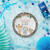 Assiettes En Carton Cheetah Print Safari Parties scintillant Deux Anni (Fête)