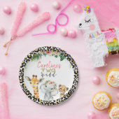 Assiettes En Carton Cheetah Print Safari Parties scintillant Deux Anni (Fête)