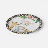 Assiettes En Carton Cheetah Print Safari Parties scintillant Deux Anni (Angle)
